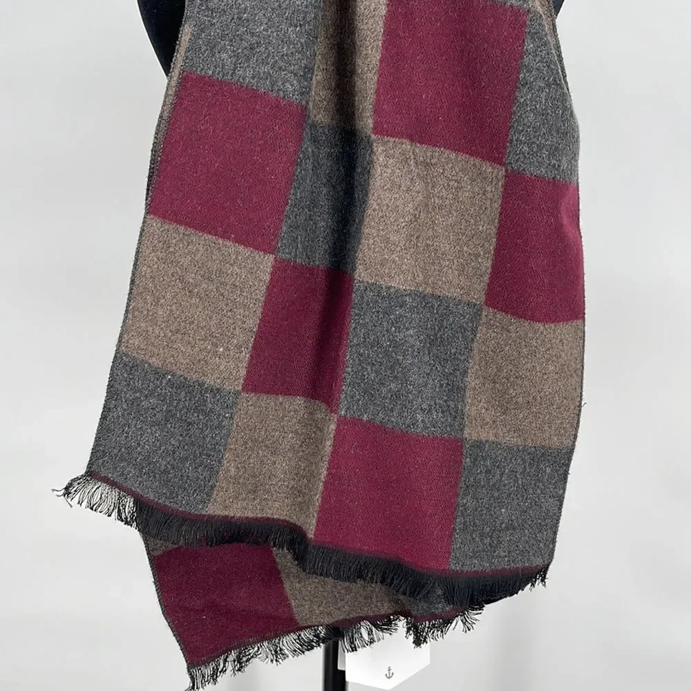 Mio Marino Men's Cashmere Feel 100% Cotton Multi Square Scarf‎